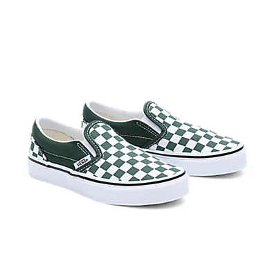 Vans Kids Checkerboard Classic Slip-On Shoes (4-8 Years) -Vans Sales Store VN0005WWBD6 HERO